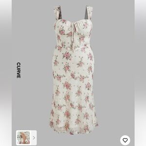 Cider 3xl Floral Print Cream Skirt